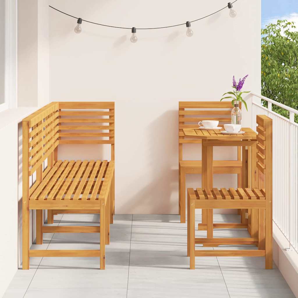 6-teiliges Garten-Esszimmer-Set - Aus solidem Akazienholz